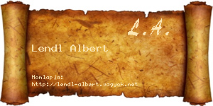 Lendl Albert névjegykártya